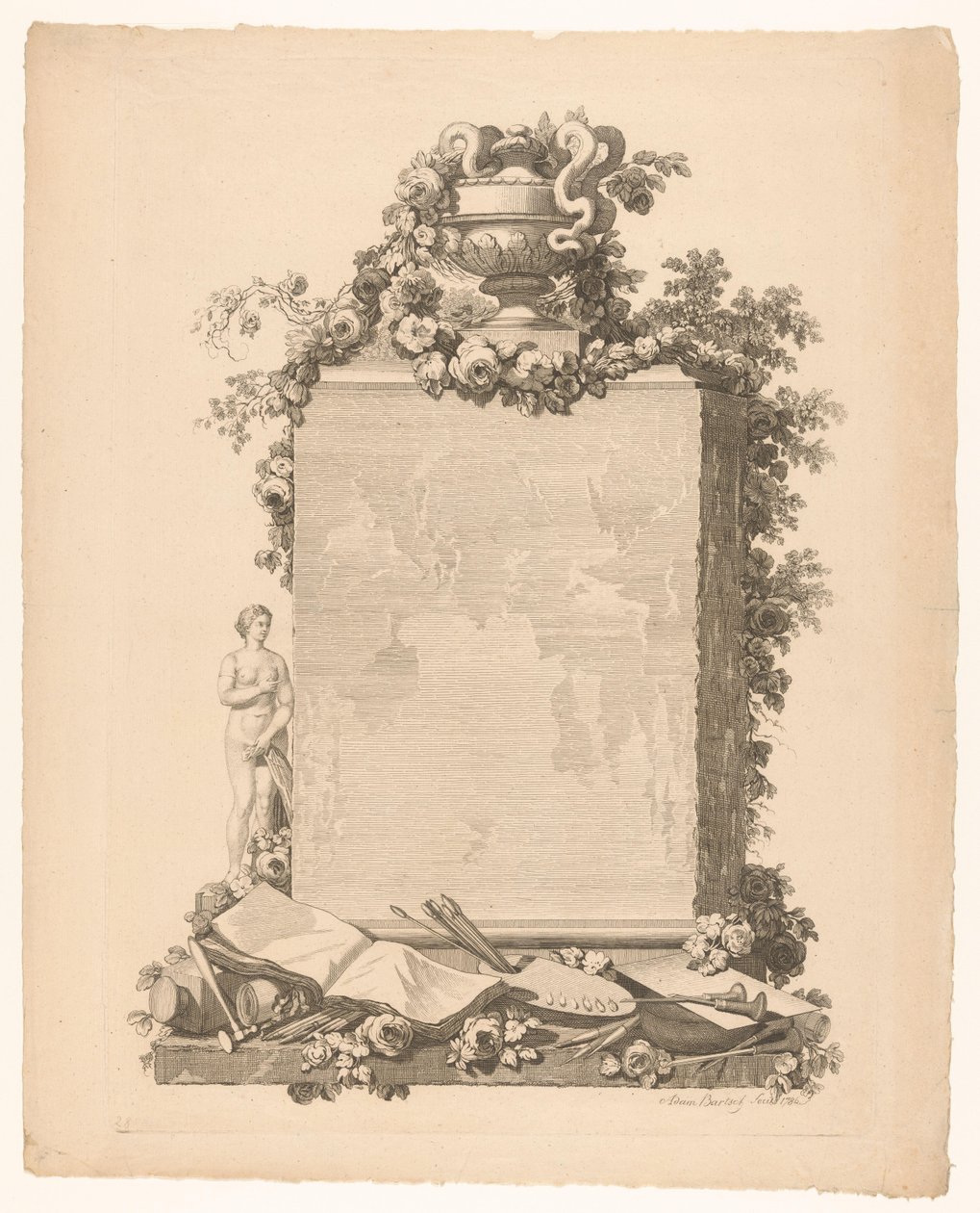 Impressão de título para a colecção de gravuras de colecção da Biblioteca do Tribunal de Viena de Adam von Bartsch