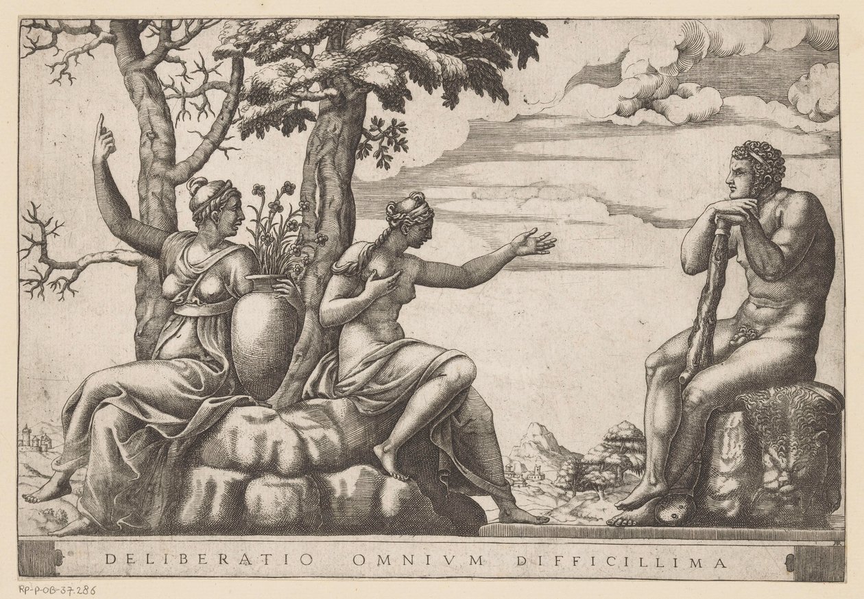 Hércules op de tweesprong A decisão mais difícil de todas (título no objeto) de Adamo Scultori