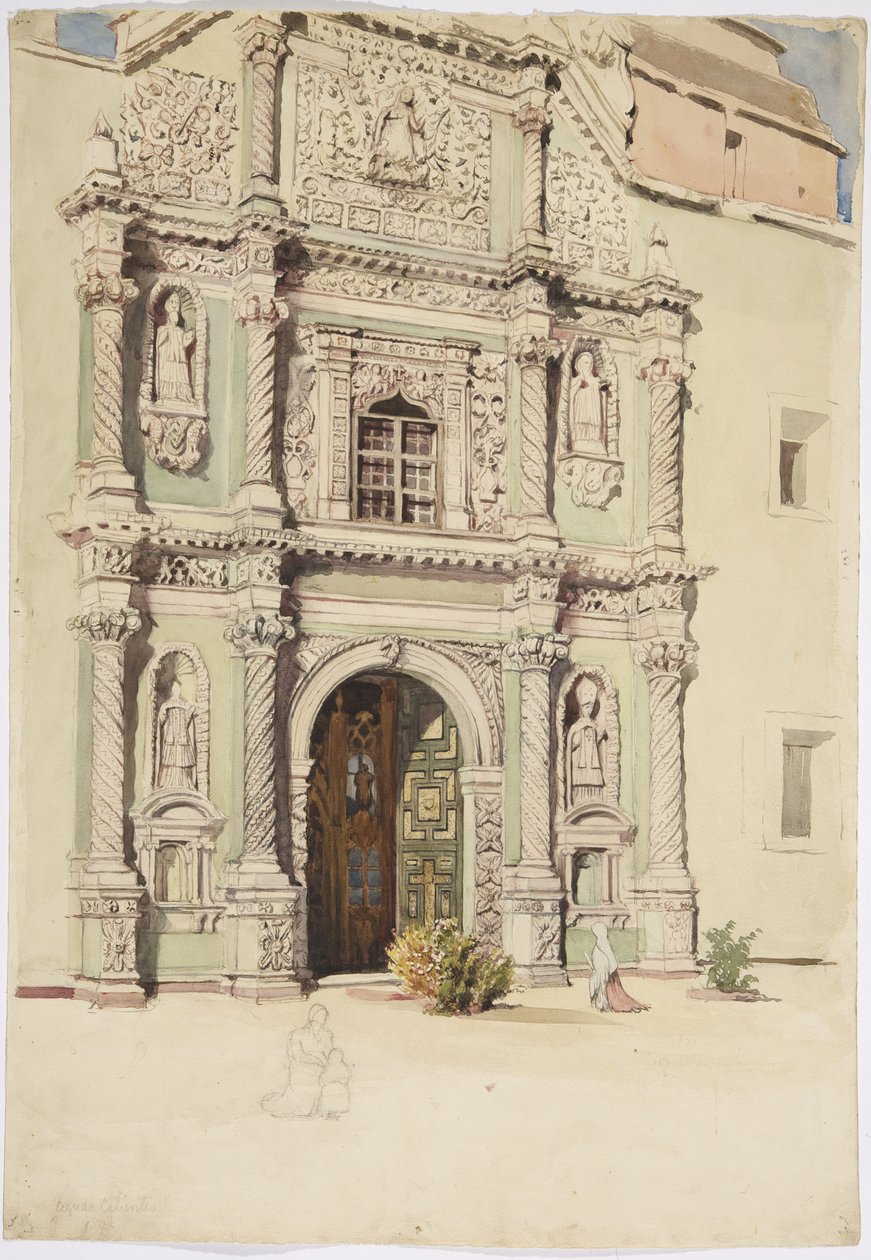 Catedral, Aquascalientes (aquarela) de Adela Breton