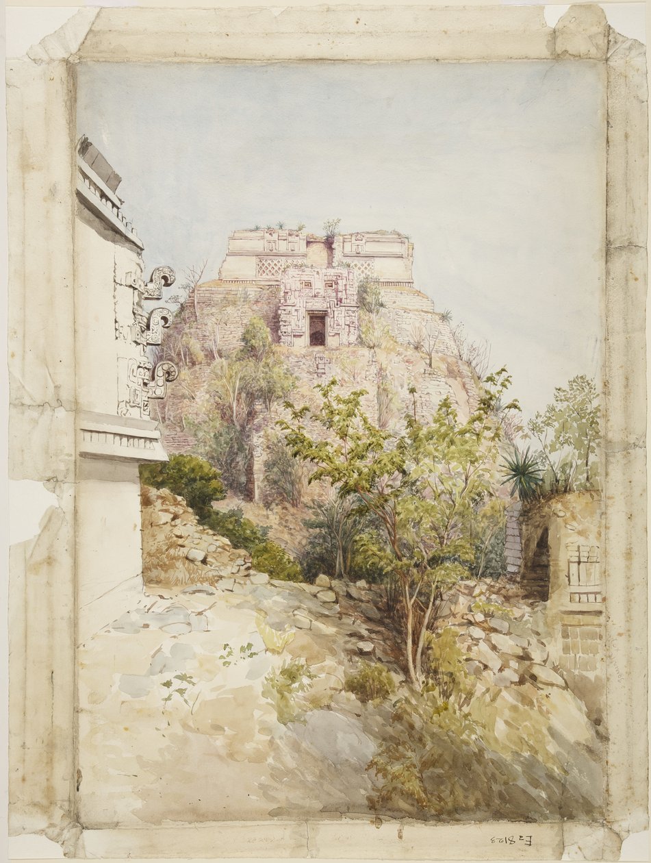 Casa do Mágico, Uxmal, México (aquarela) de Adela Breton