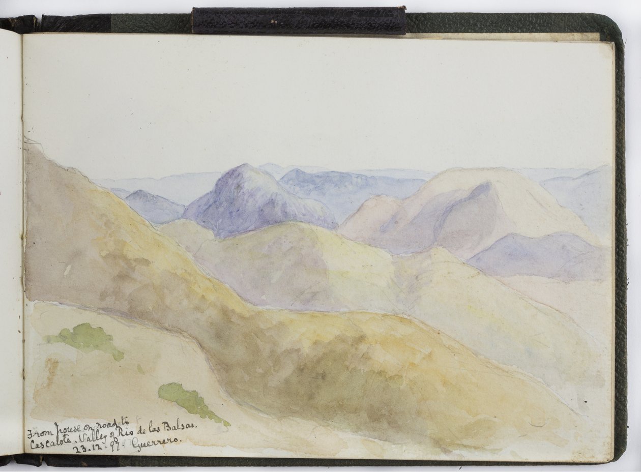 Caderno de desenhos de aquarelas, desenhos e notas, México,1896-1898 (aquarela) de Adela Breton