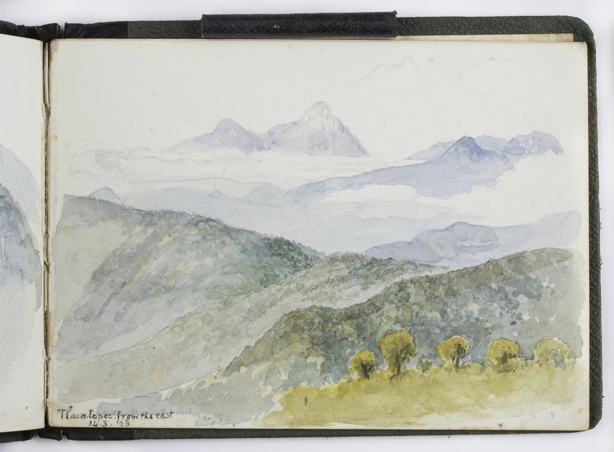 Caderno de desenhos de aquarelas, desenhos e notas, México,1896-1898 (aquarela) de Adela Breton