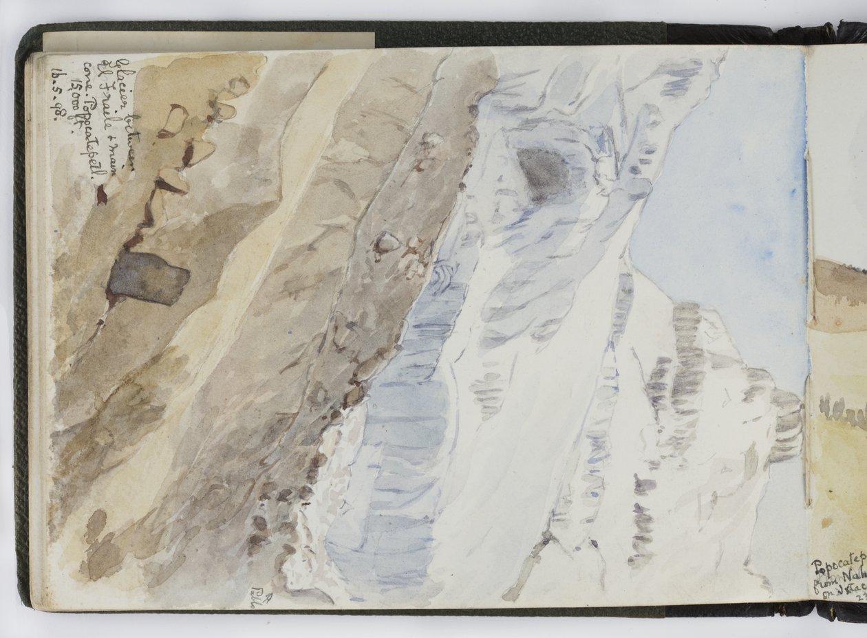 Caderno de desenhos de aquarelas, desenhos e notas, México,1896-1898 (aquarela) de Adela Breton