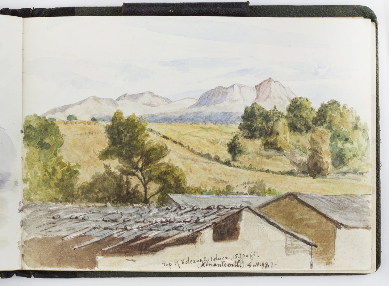 Caderno de desenhos de aquarelas, desenhos e notas, México,1896-1898 (aquarela) de Adela Breton