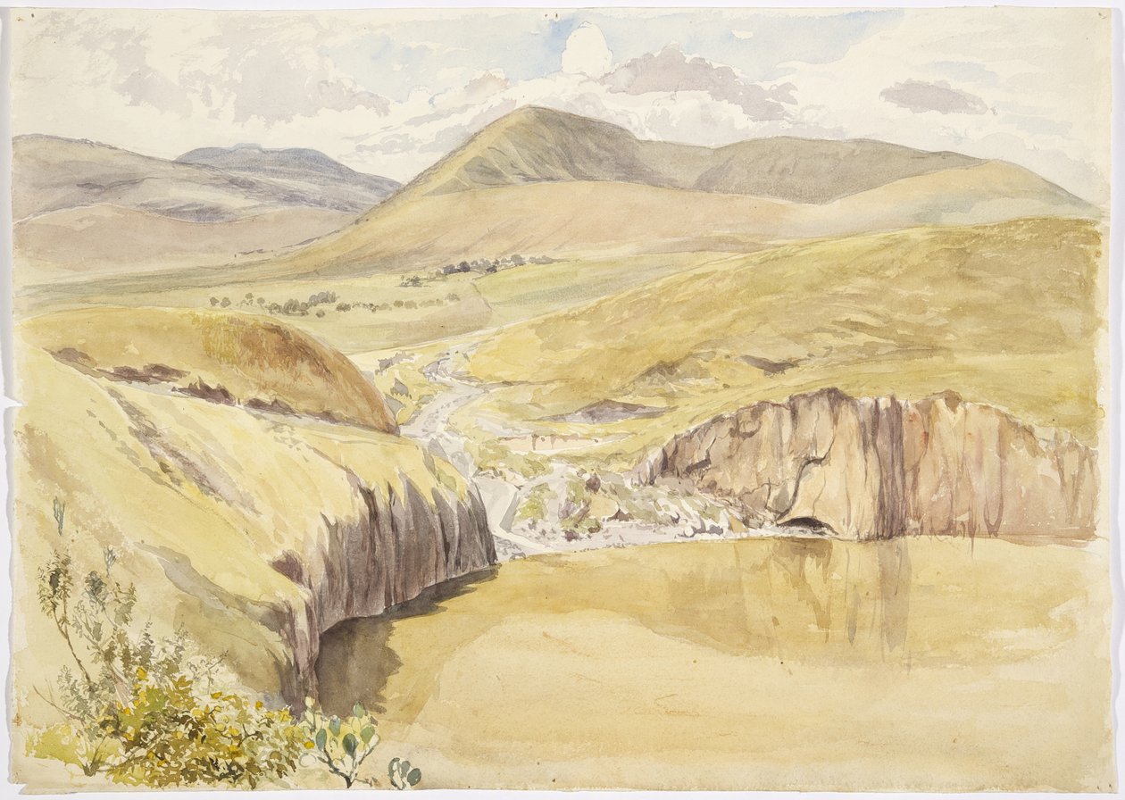 A Alberea, perto de Santiago del Valle, Guanajuato, México (aguarela) de Adela Breton