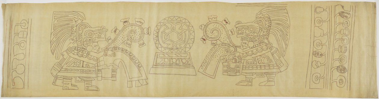 Pintura de parede de Teotihuacan, Estado do México Casa de Barrios - "Casa dos Padres" de Adela Breton