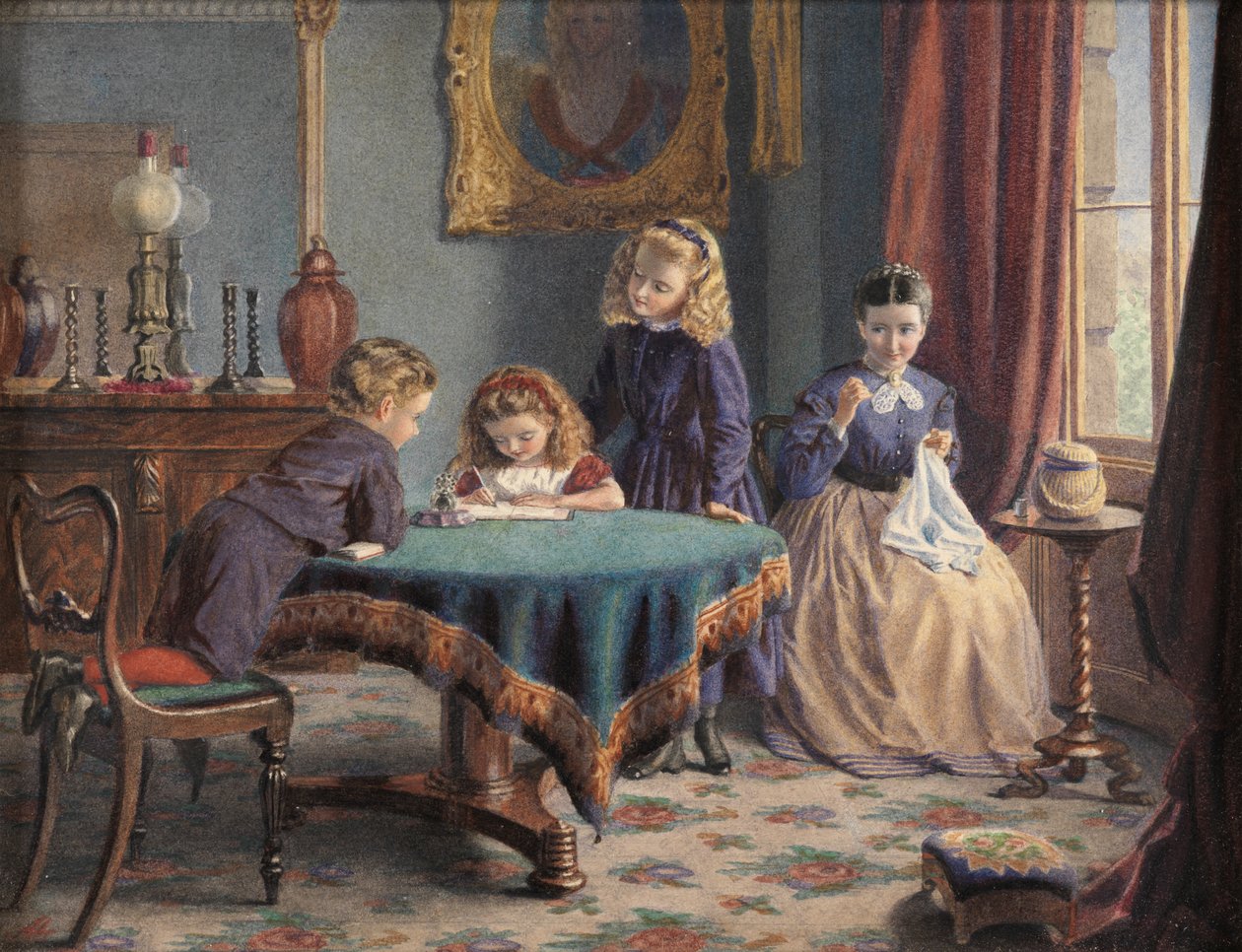 A sua primeira carta (aguarela) de Adelaide Agnes Maguire