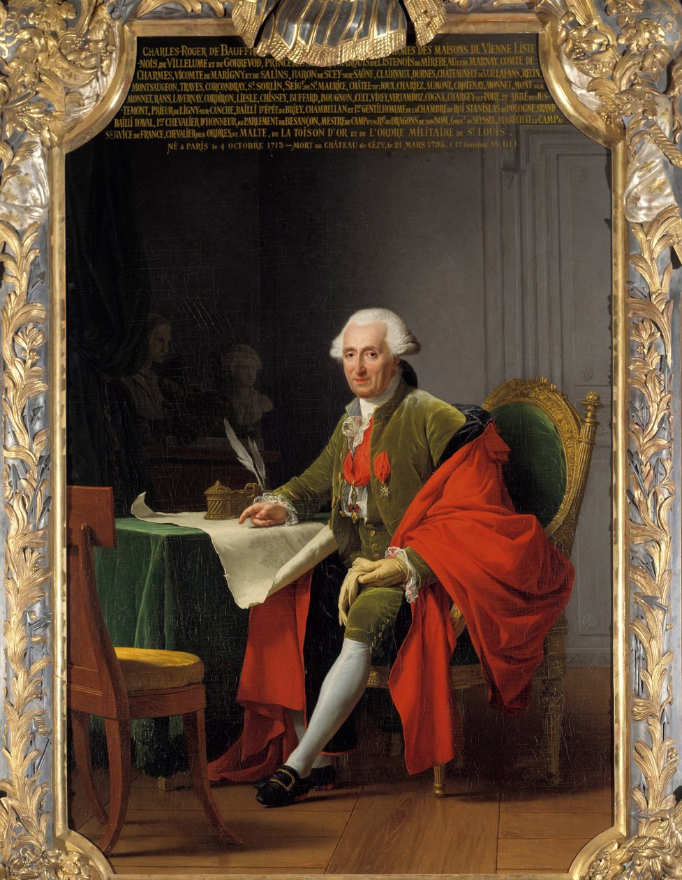 Retrato completo de Charles Roger, Príncipe de Bauffremont (1713-1795) Pintura de Adelaide Labille Guiard (1749-1803) 1791 Sol. 2,24 x 1,47 m. versailles, musee du Chateau de Adelaide Labille Guiard