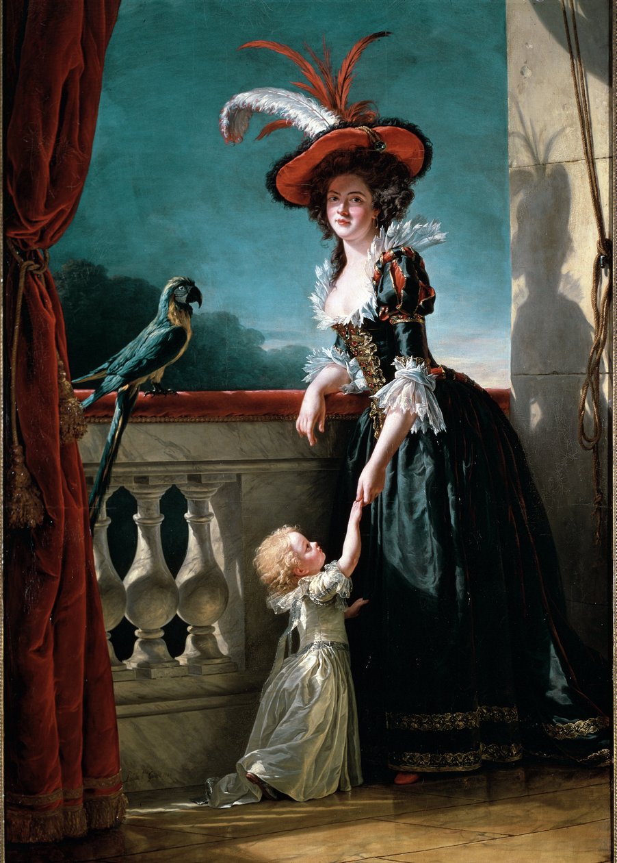 Retrato de Louise Elisabeth da França e de seu filho, Don Ferdinand (óleo sobre tela de Adelaide Labille Guiard