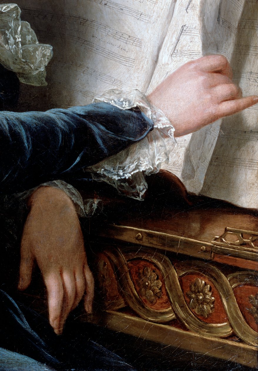 A Condessa de Selve Making Music, detalhe, 1787. de Adelaide Labille Guiard