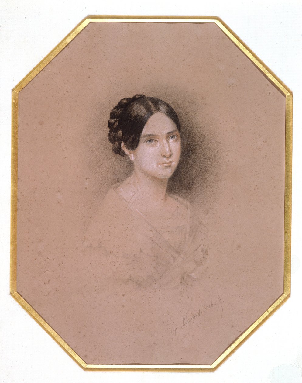 Retrato de Leopoldine Hugo (1824-43) (desenho) de Adele Julie Hugo
