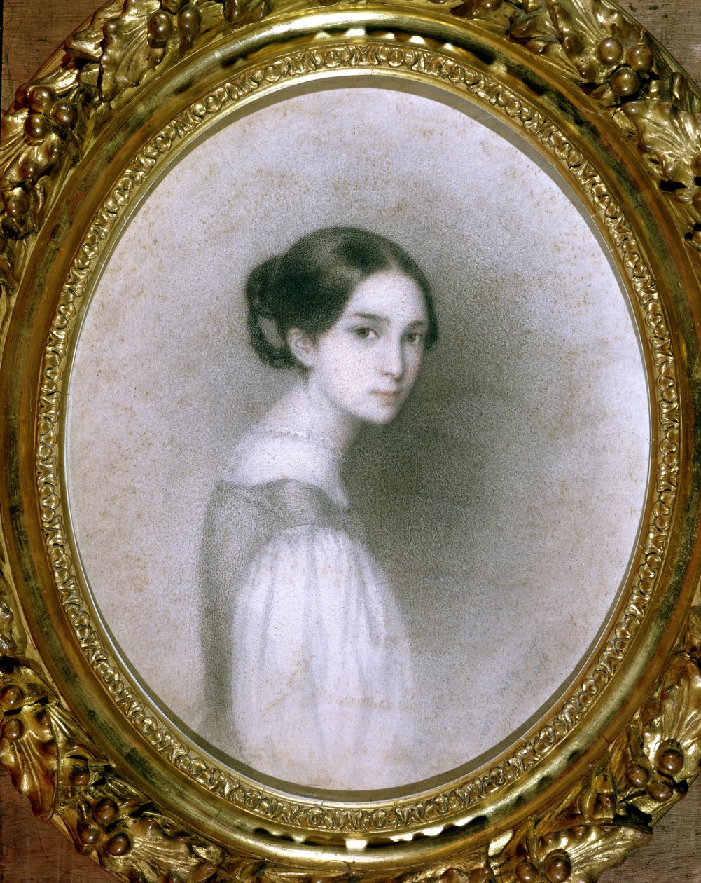 Retrato de Leopoldine Hugo (1824-43) (desenho) de Adele Julie Hugo
