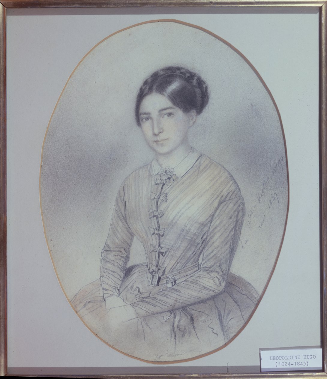Retrato póstumo de Leopoldine Hugo (1824-43) 1847 (desenho) de Adele Julie Hugo