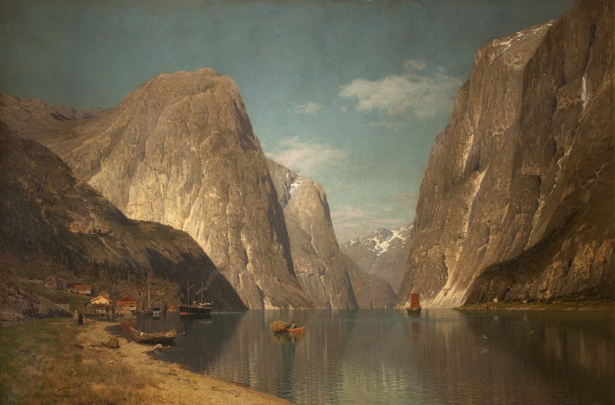 Até o fiorde de Sogne, perto de Gudangen, 1876 de Adelsteen Normann