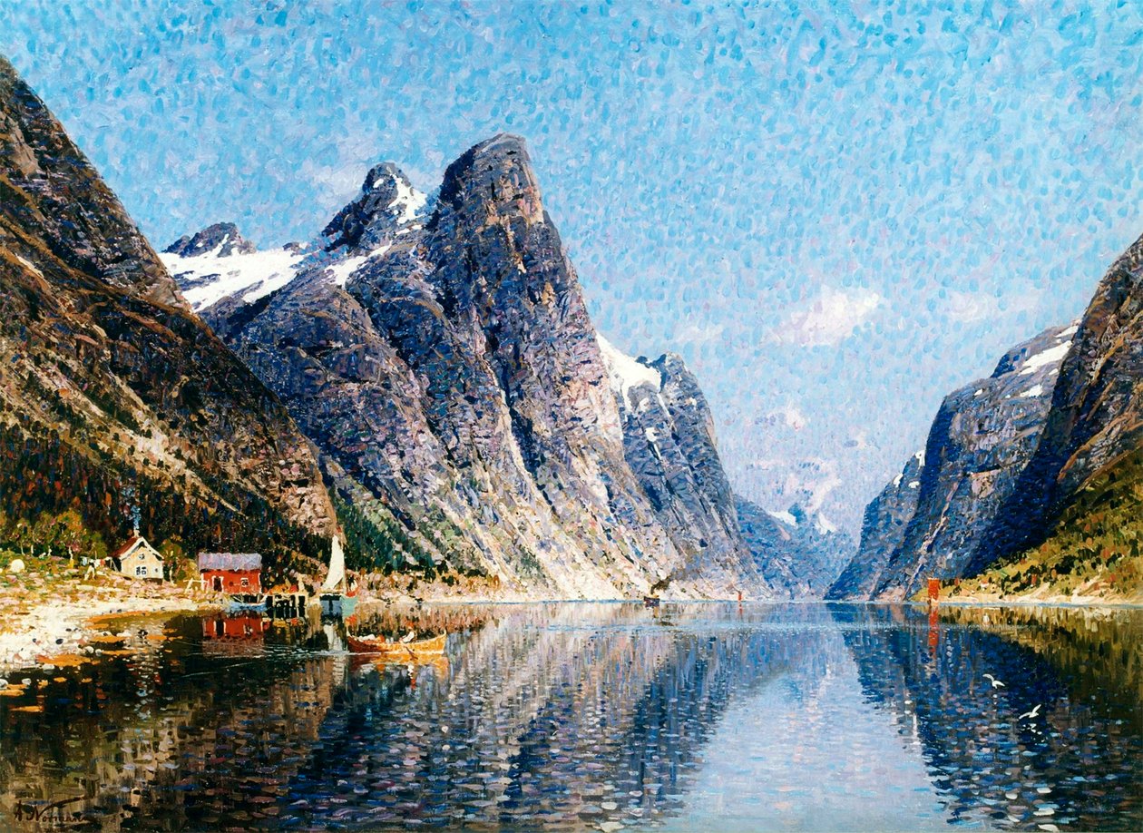 Uma cena do fiorde norueguês