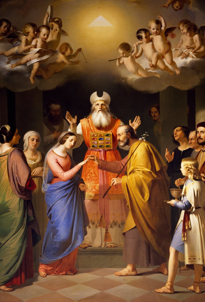 Casamento de Virgem, por Adeodato Malatesta (1806-1891), Igreja de São José, Bolonha, Emília-Romagna. Itália de Adeodato Malatesta or Malatesti