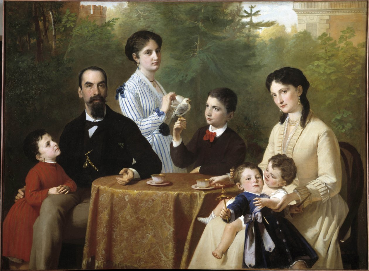 A Família Guastalla (Óleo sobre Tela) de Adeodato Malatesta or Malatesti