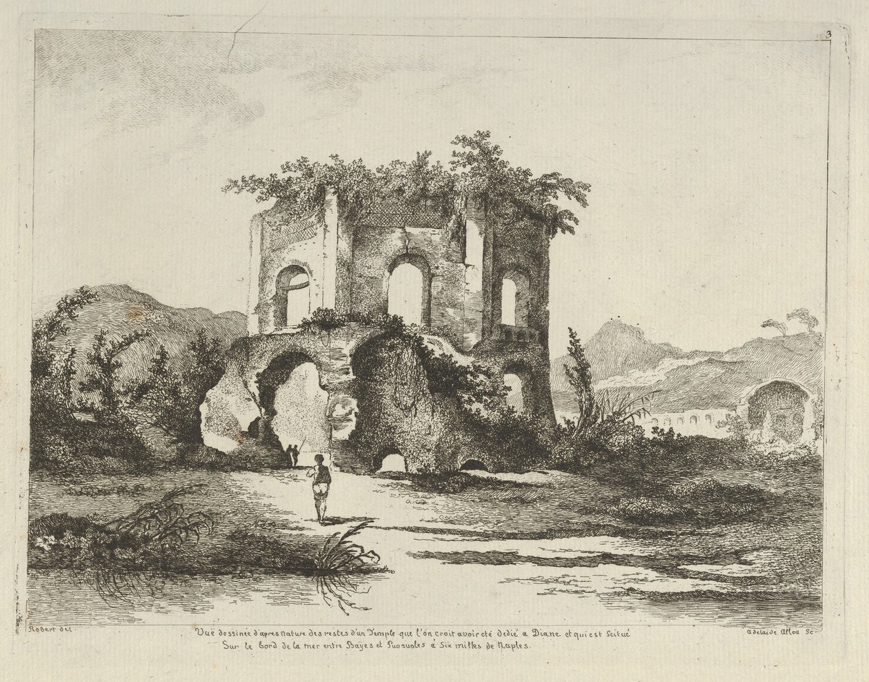 Vista de um templo... dedicado a Diana de Diferentes vistas tiradas da natureza... d..., séc. XVIII. de Adélaide Allou