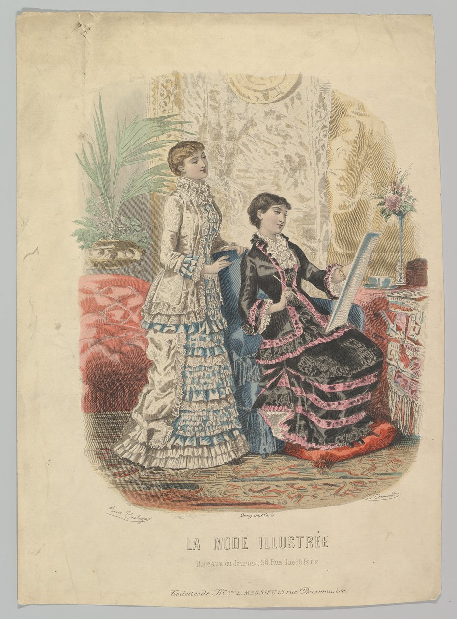 Banheiros da Sra. L. Massieu, de La Mode Illustrée, 1881 de Adèle Anaïs Colin