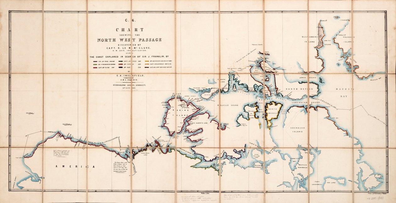 Mapa da Passagem do Noroeste descoberta pelo Capitão R. Le M. McClure, HMS 