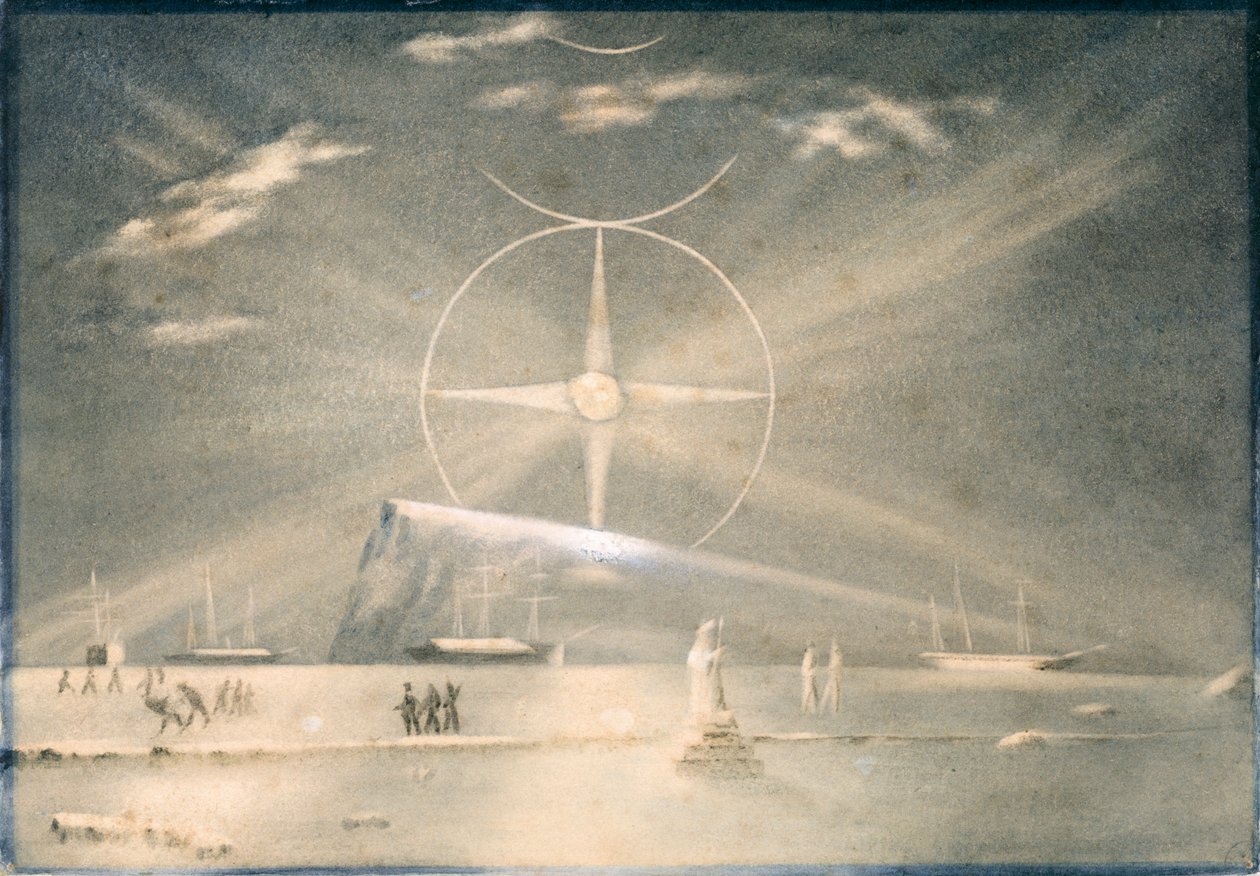 Para Selance ou Lua do Ártico, c. 1850-51 (aguarela) de Admiral Pelham Aldrich