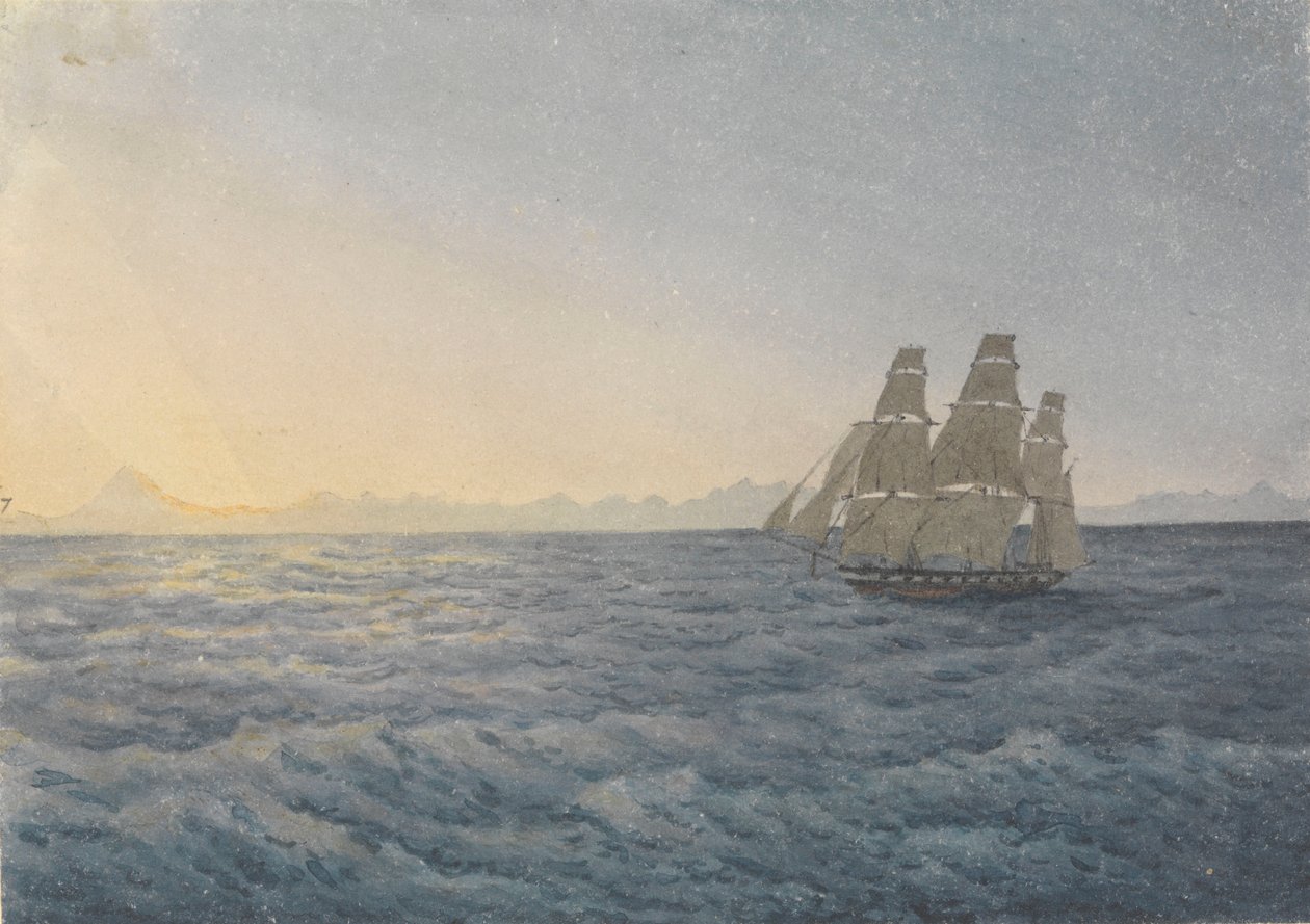 Andes, Pico do Aconcágua distante 170 milhas, 18 de junho de 1849