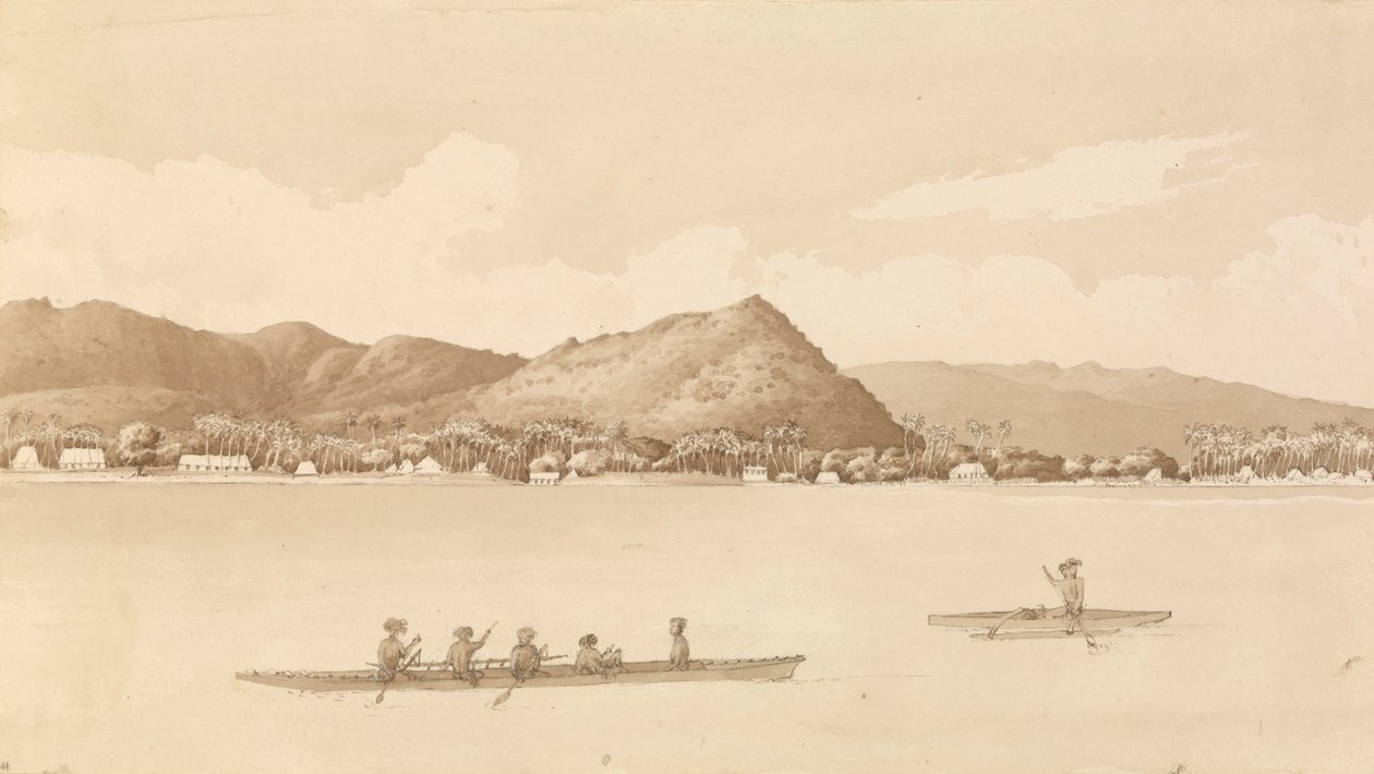 Apia Bay, Upolu, NavigatorsIslands [Samoa] 18 de setembro de 1849 de Admiral Sir Edward Gennys Fanshawe