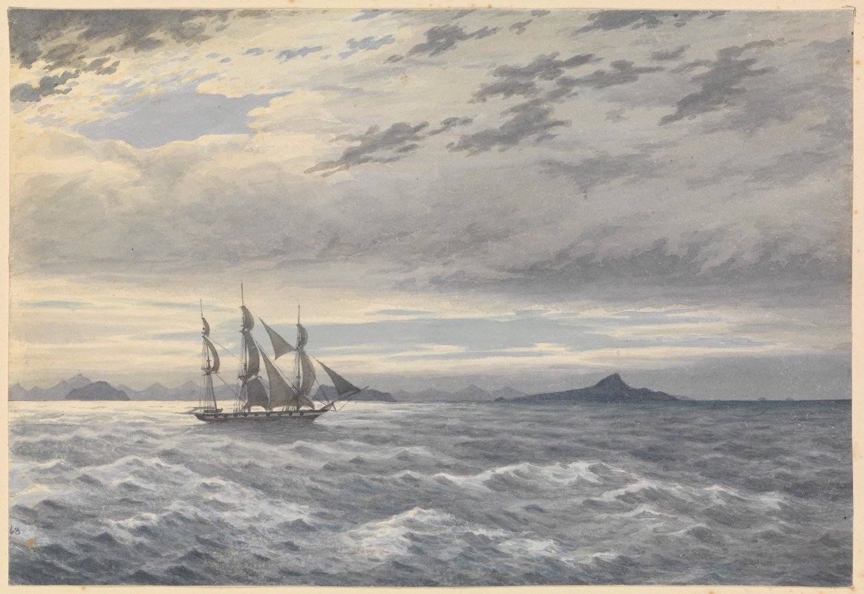 HMS "Daphne" ao largo do Cabo Horn, 28 de maio de 1852 (aguarela) de Admiral Sir Edward Gennys Fanshawe