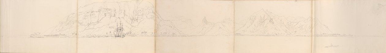 Panorama de Eimeo [Moorea], Ilhas da Sociedade de Admiral Sir Edward Gennys Fanshawe