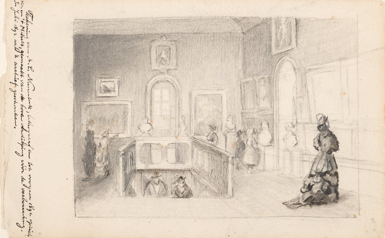 Visitantes no Trapzaal no Mauritshuis de Adolf Carel Nunnink