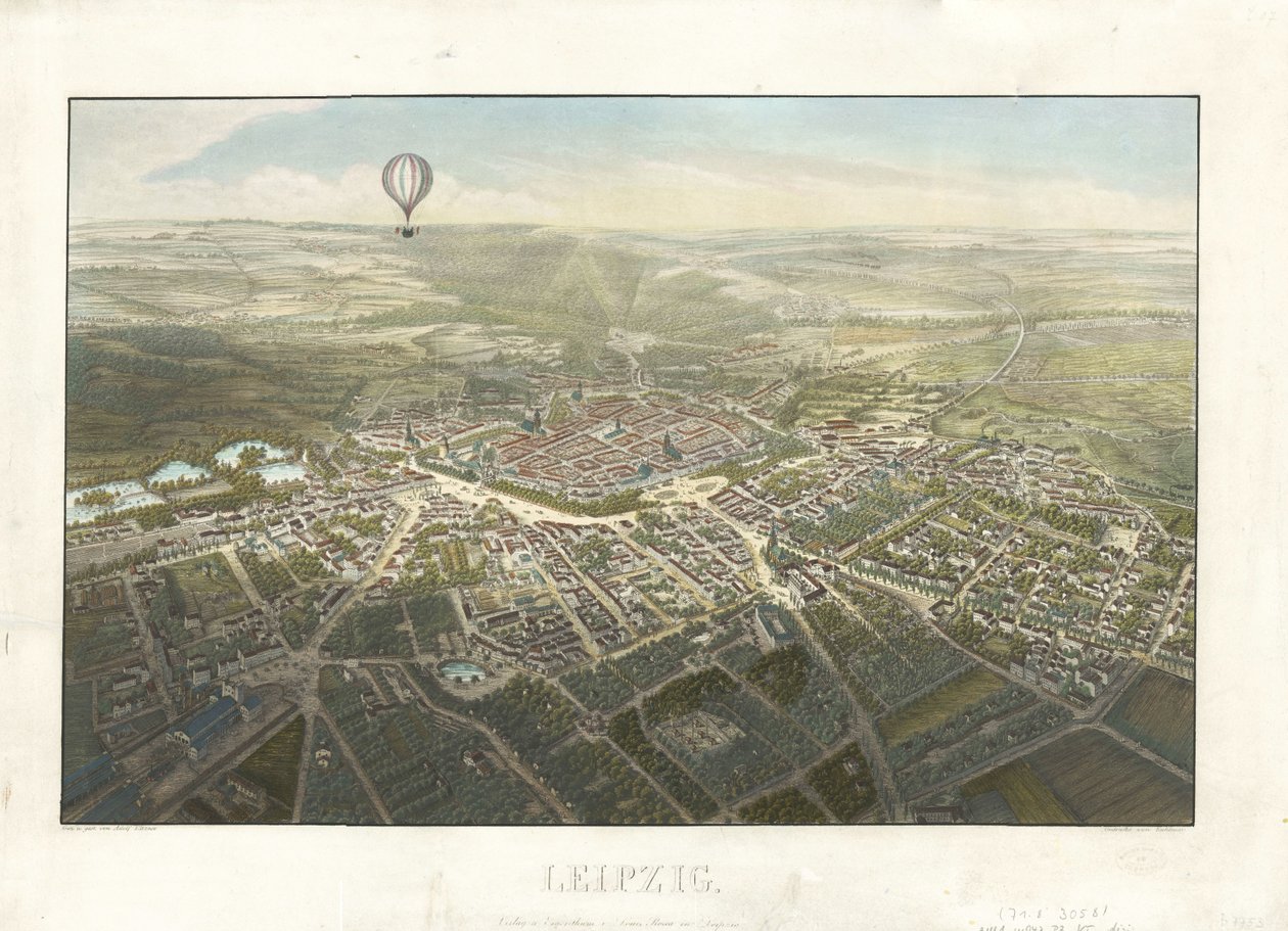 Carta de aves de Leipzig 1850. de Adolf Eltzner