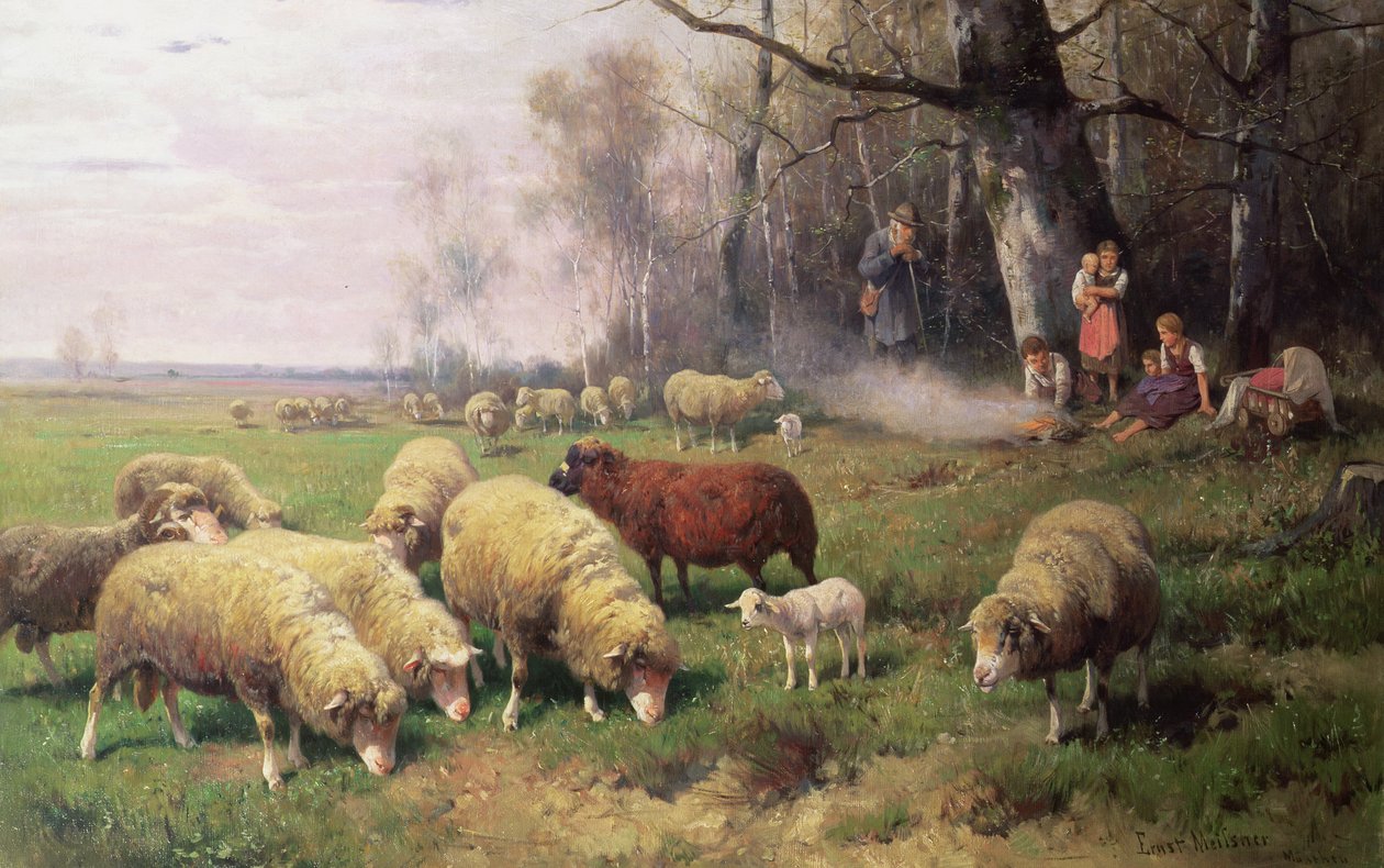 A família do pastor de Adolf Ernst Meissner