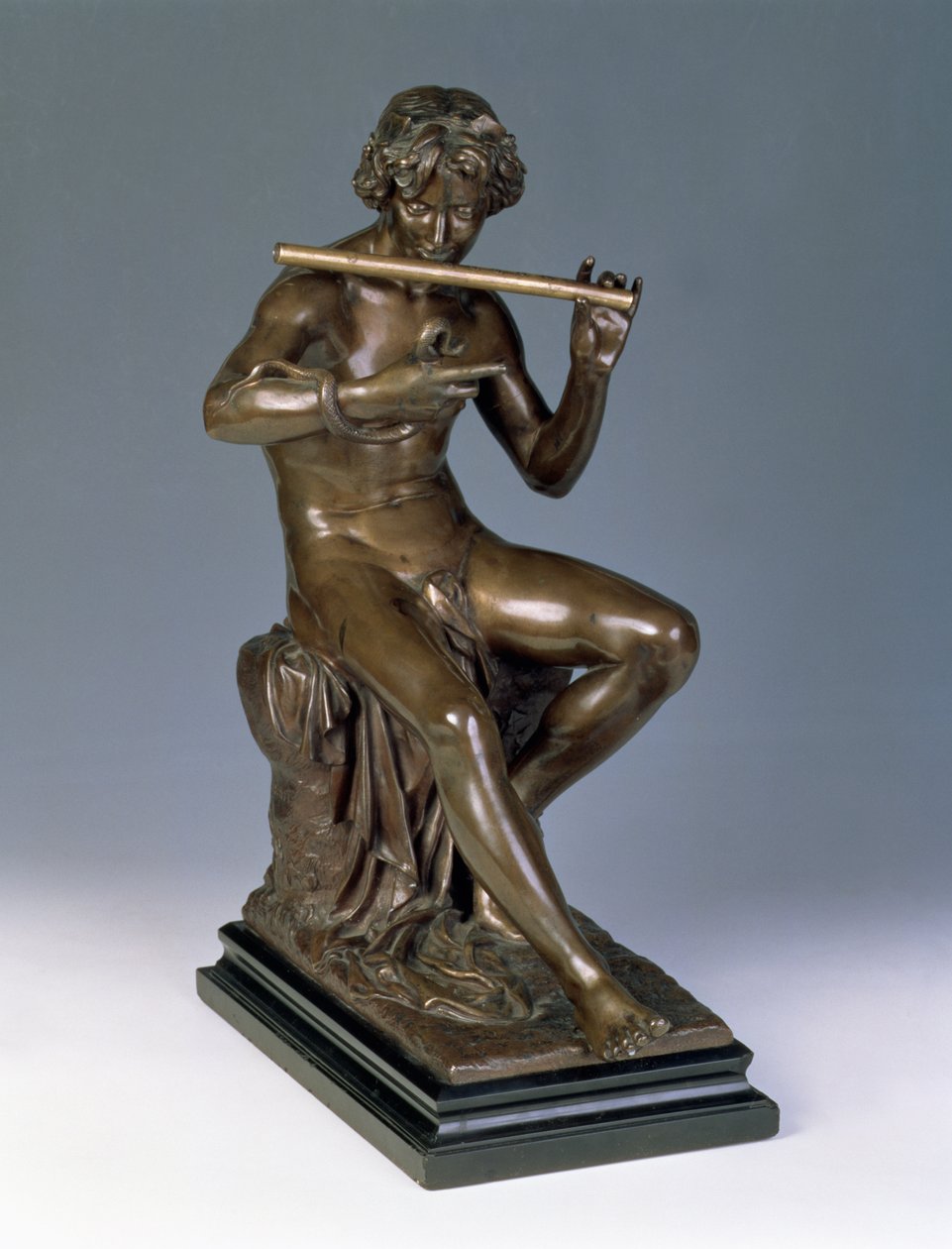 Pan, c.1880 (bronze no plinto de pedra) de Adolf Martial Thabard