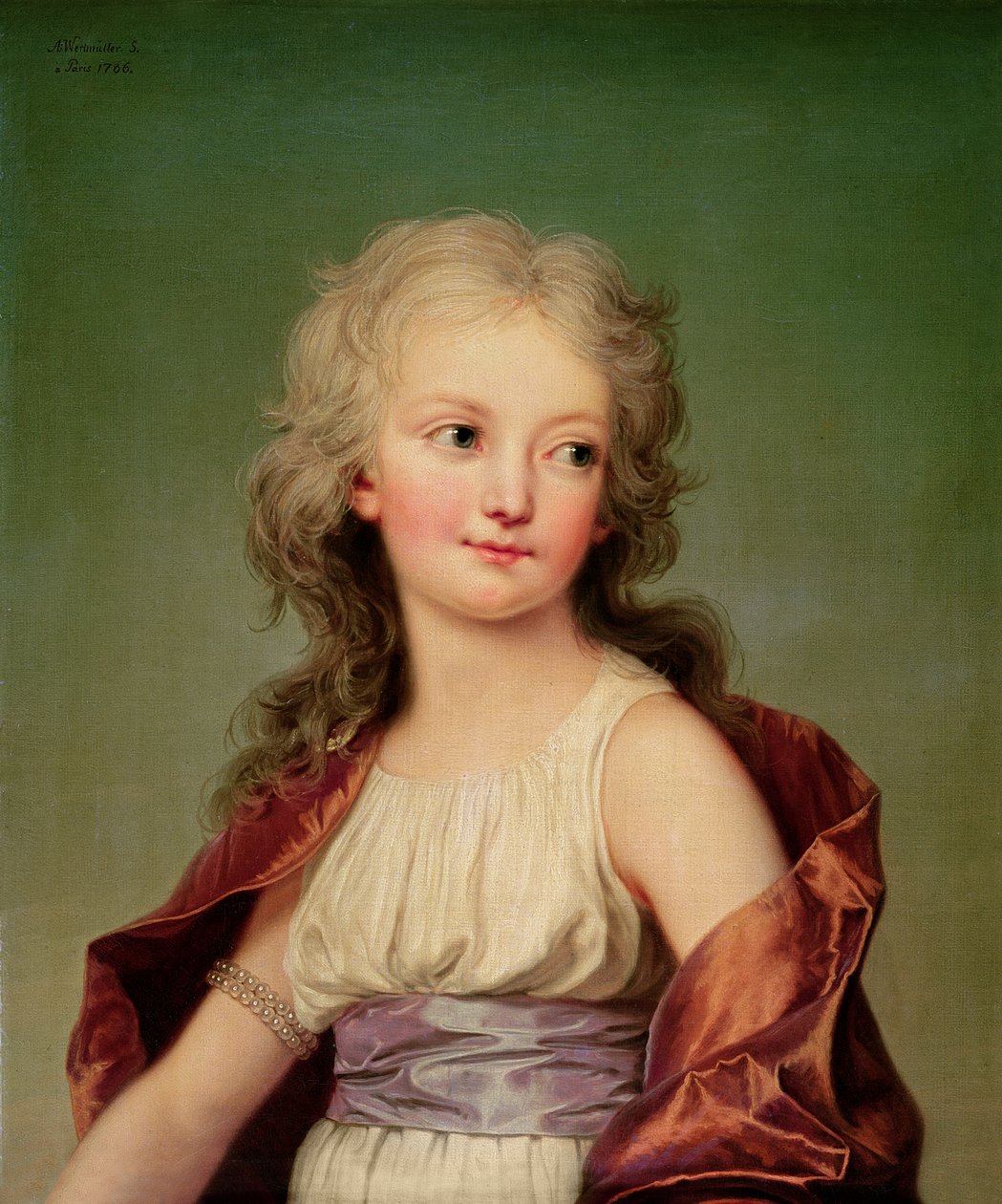 Retrato de Marie-Therese Charlotte da França (1778-1851) Duquesa de Angoulême, 1786 de Adolf Ulrich Wertmuller