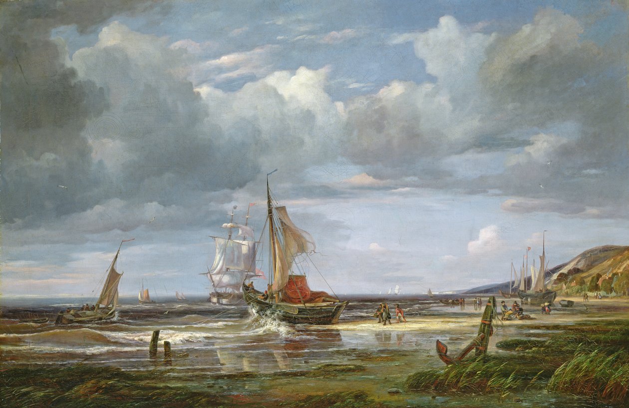 O Elba em Blankenesee, 1844 de Adolf Vollmer