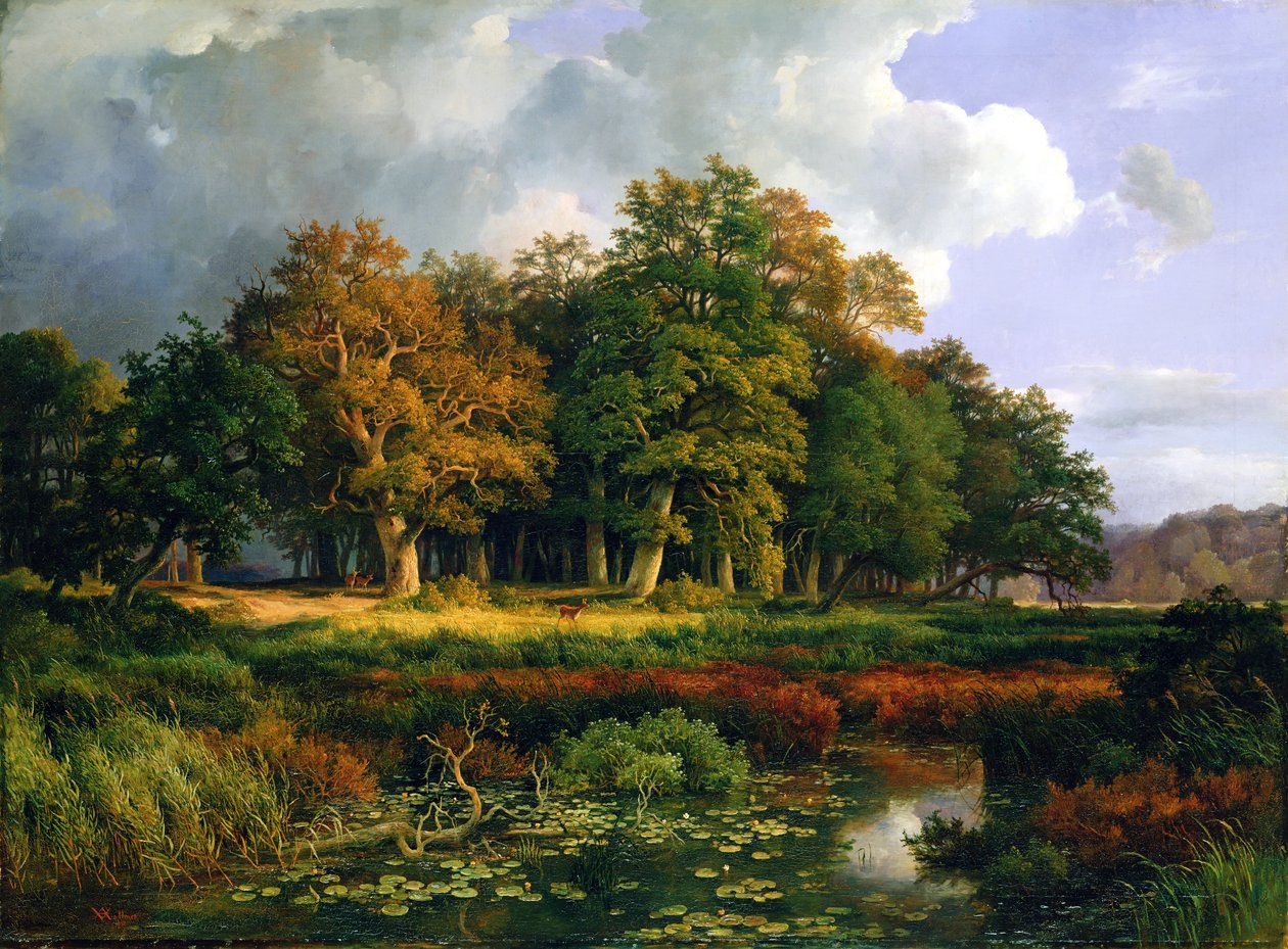 O Stangenmuhlengrund em Sachsenwald, 1852 de Adolf Vollmer