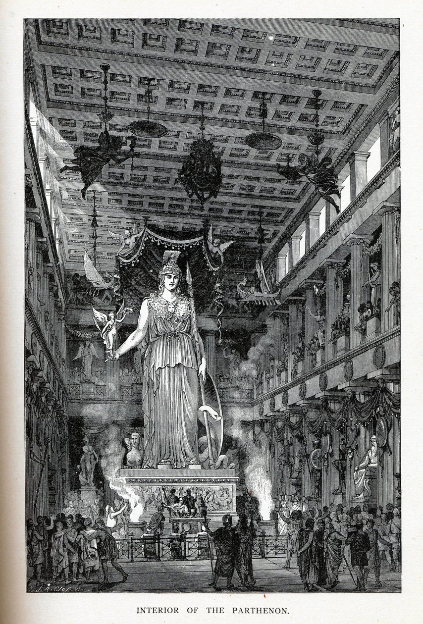 Interior do Parthenon, 1882 de Adolf Closs