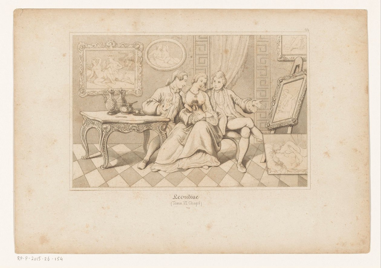 Casanova e o Duque de Matalone Olhando para a Arte Erótica com Leonilde de Adolf Gnauth