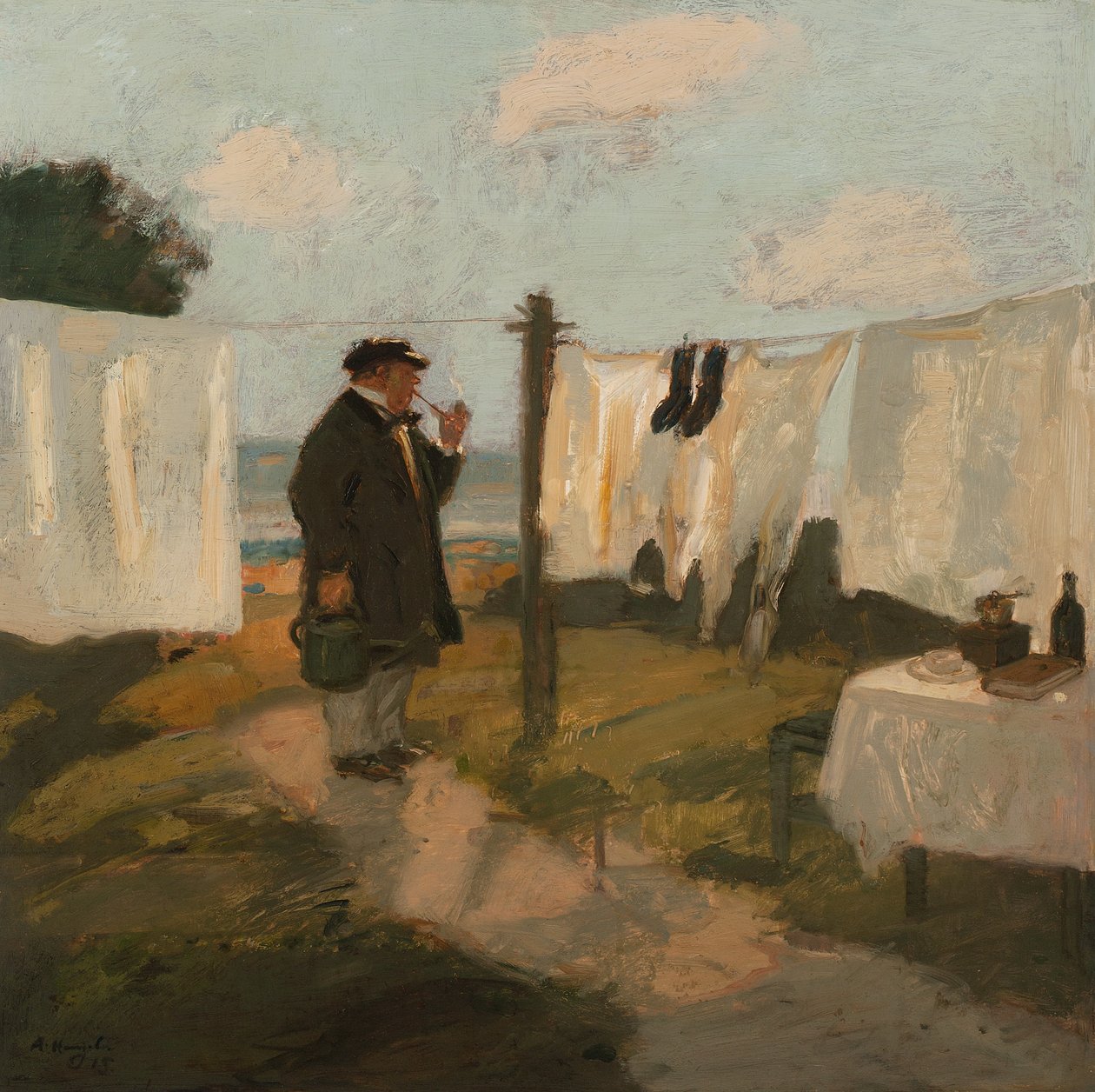 O branqueamento Prado, The Wash Meadow, 1915 de Adolf Hengeler