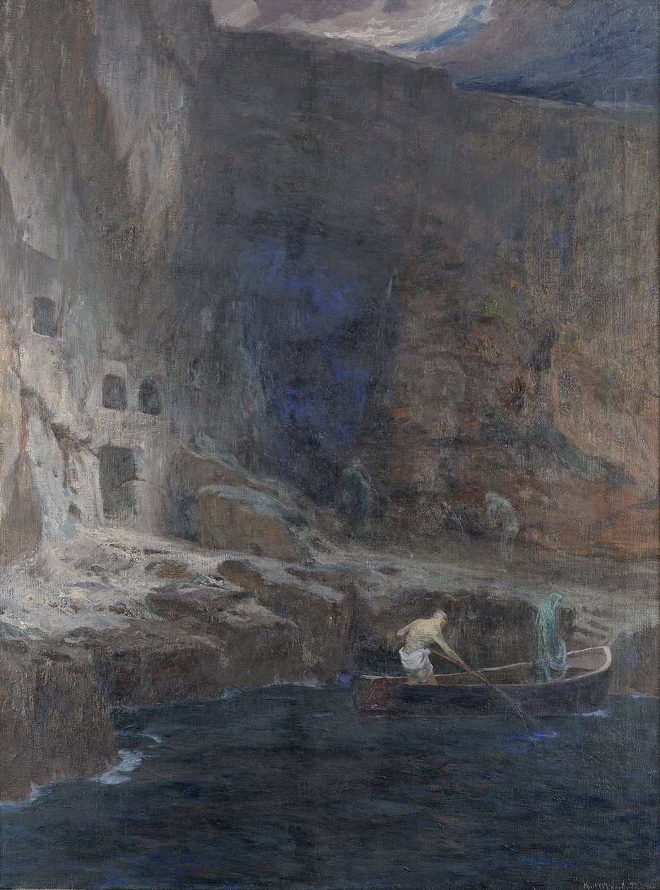 Detalhe das almas de Acheron, 1898 de Adolf Hiremy Hirschl