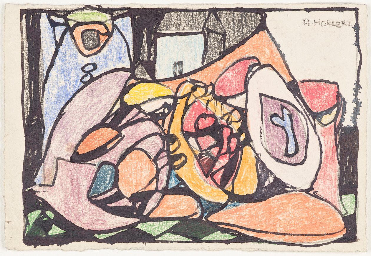 cartão de convite colorido de Adolf Holzel