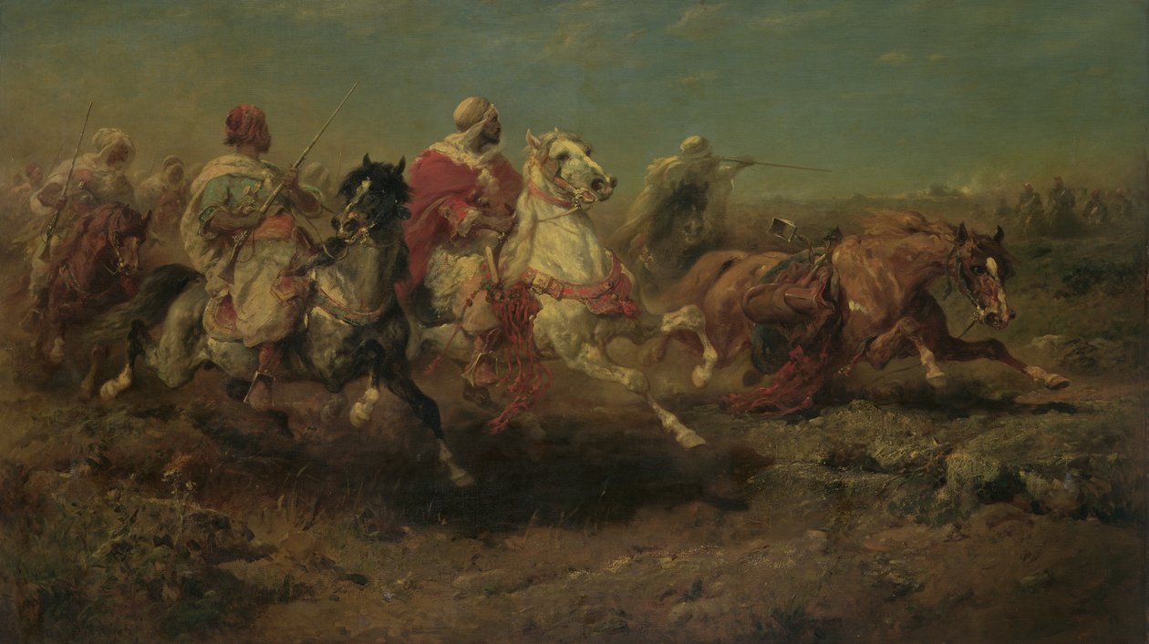 O ataque (óleo sobre linho) de Adolf Schreiyer