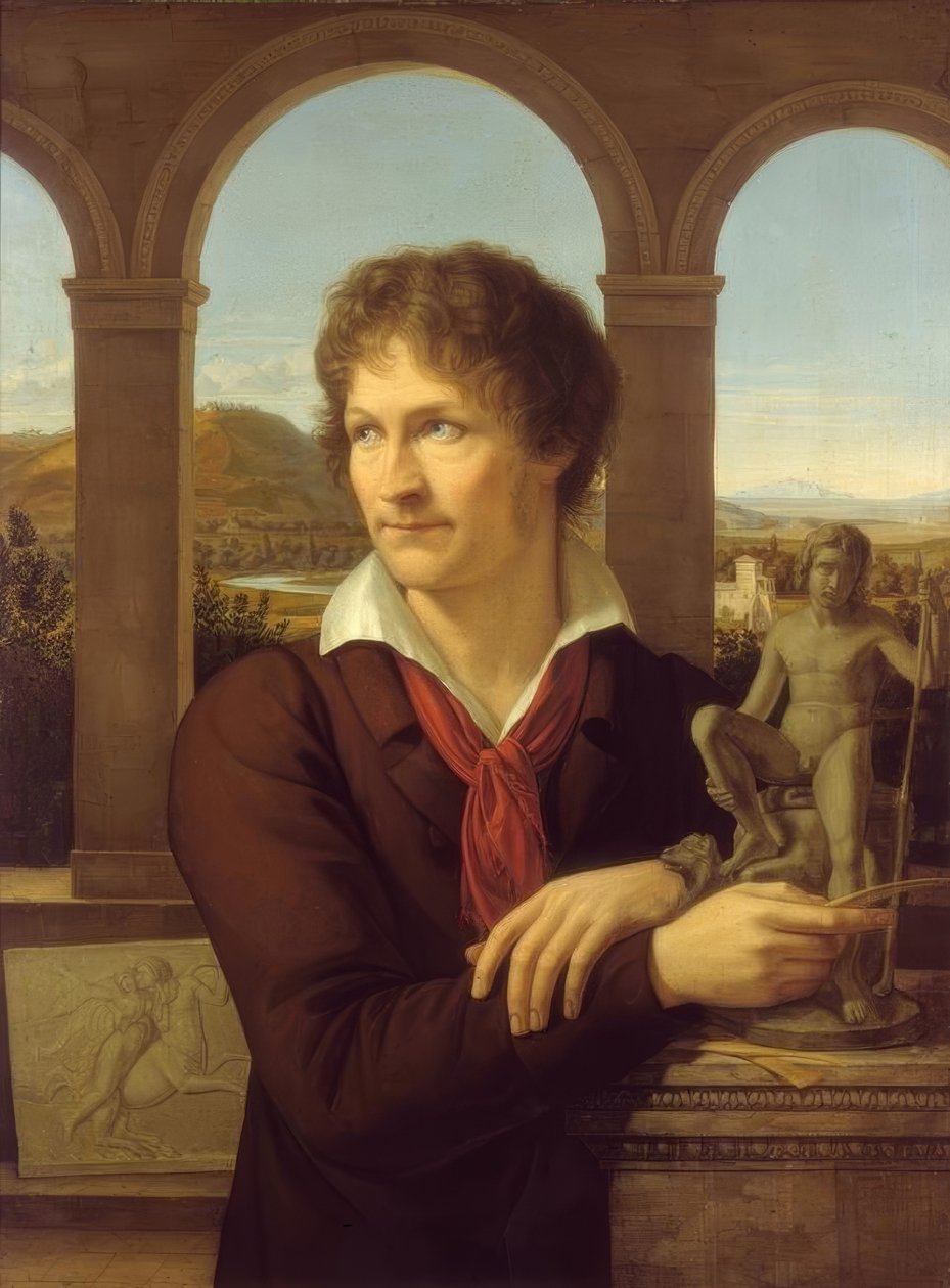 Retrato do escultor Bertel Thorvaldsen de Adolf Senff
