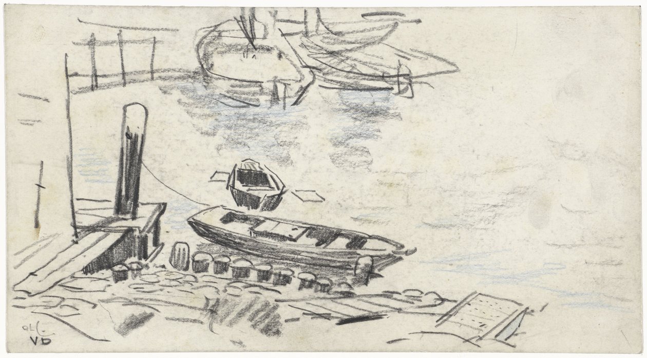 Cais com barcos de Adolf le Comte