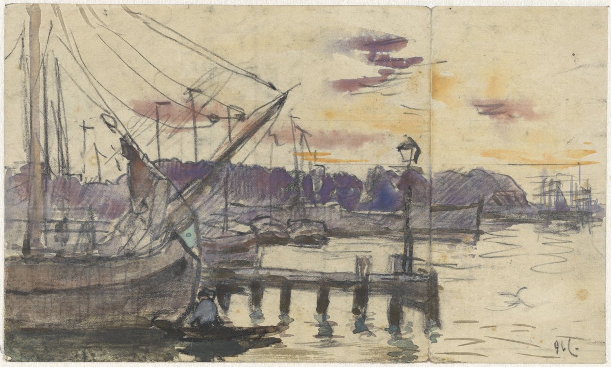Cais com navios de Adolf le Comte