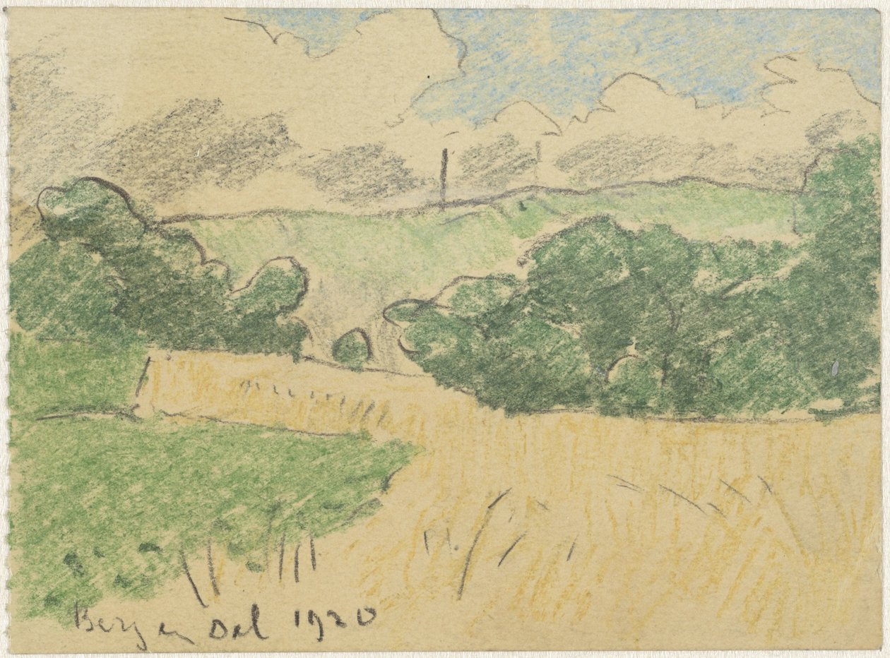 Campo de milho entre árvores de Adolf le Comte