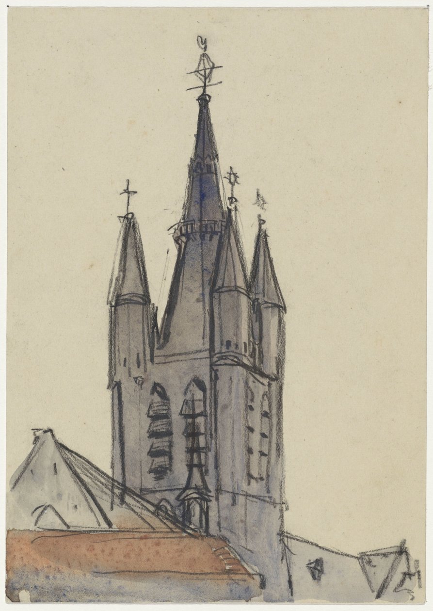 Torre da Igreja Velha em Delft de Adolf le Comte