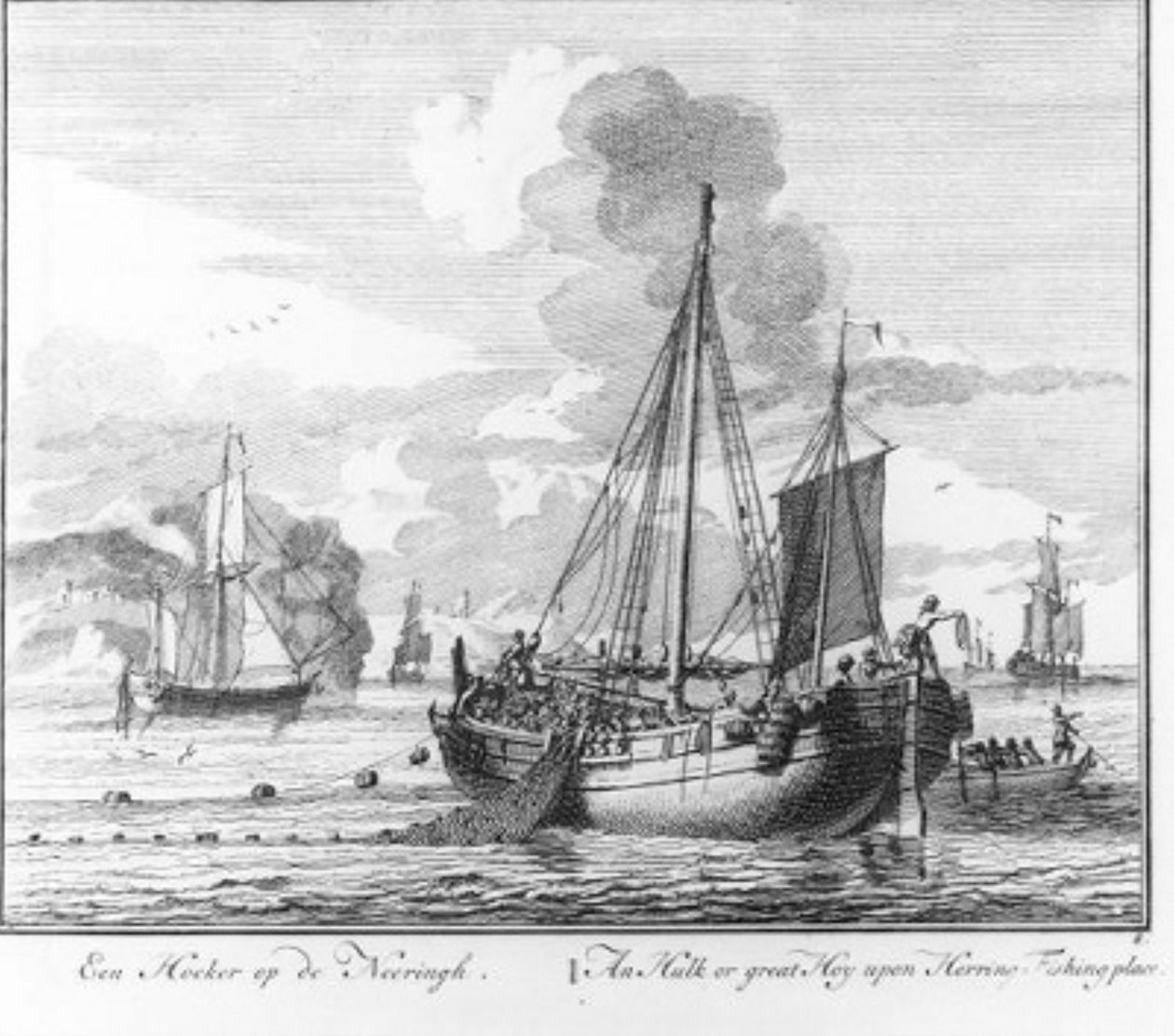 «Um pescador de arenques no seu ofício» (n.º 8 da série sobre a pesca do arenque) de Adolf van der Laan