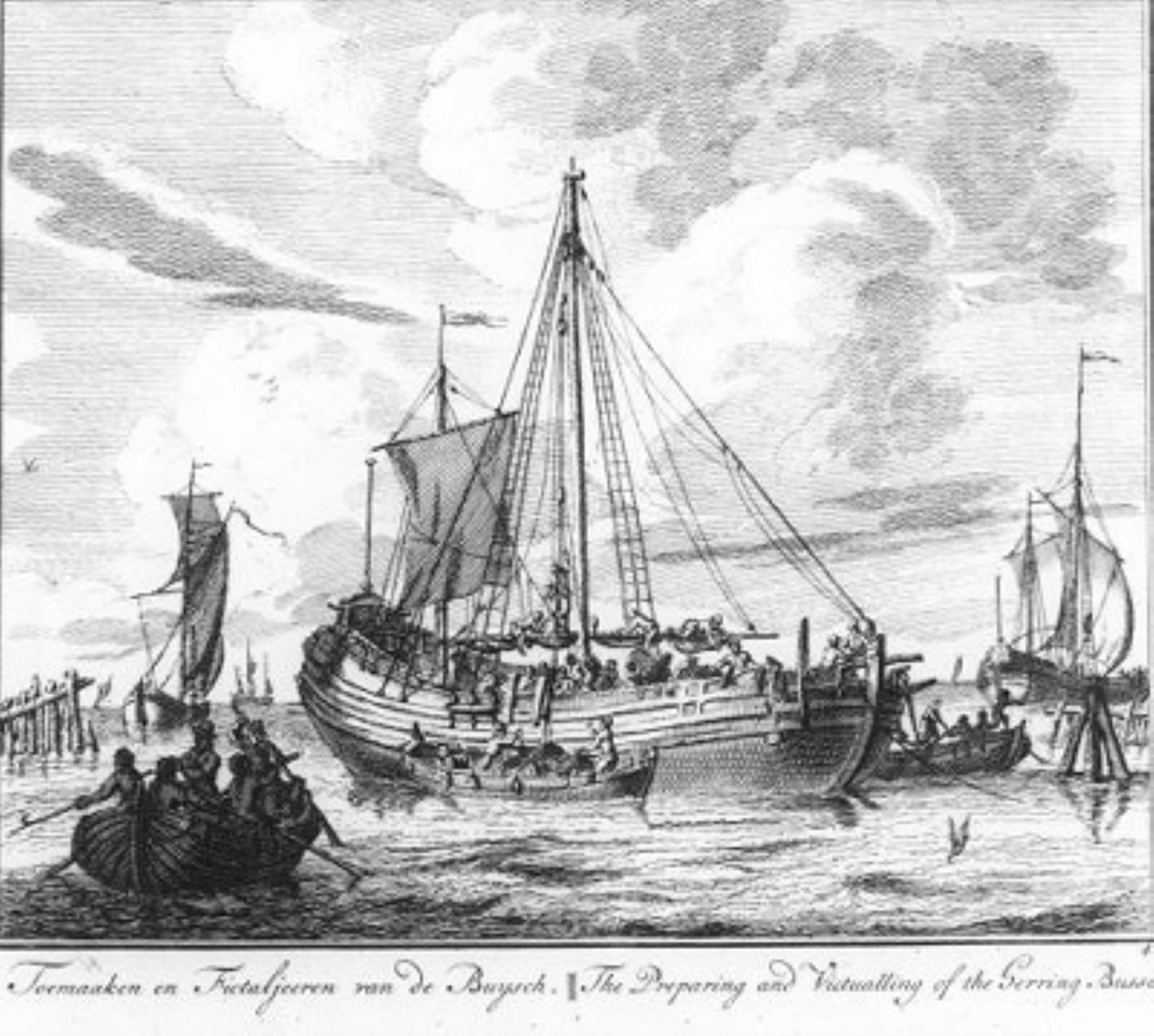 «Toemaaken en fictaljeeren van de buysch» (n.º 4 da série Pesca do arenque) de Adolf van der Laan