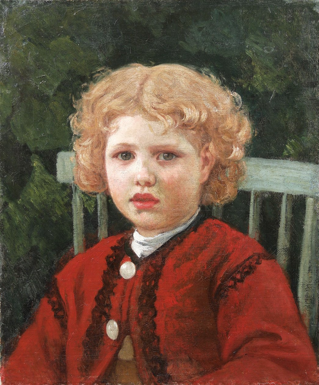 Rapariga de cabelo encaracolado de Adolf von Becker